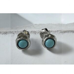Uno de 50 Silver and Turquoise Stud Earrings